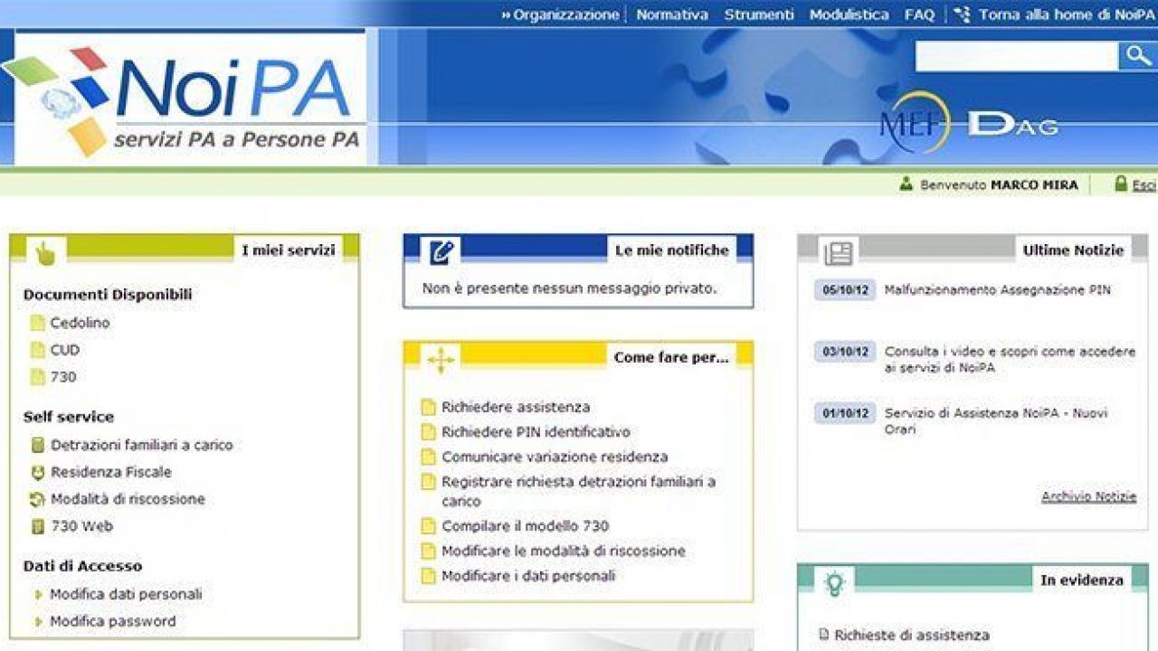 Noipa Area Riservata / Noipa Area Riservata Come Recuperare User E